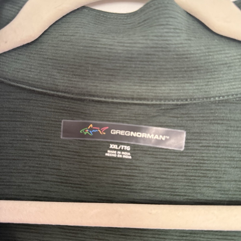 Greg Norman Men's XXL Performance Stretch Pullover 1/4 Zip Green Golf Lightweigh - Picture 3 of 7